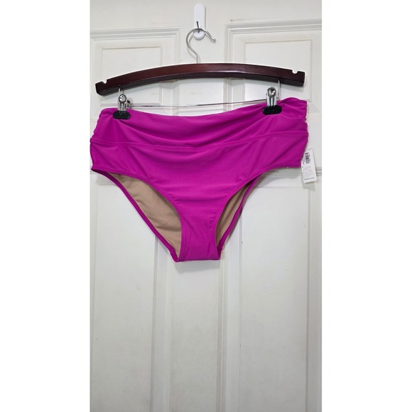 Old Navy Other - NEW‎ Old Navy Bikini Bottom Womens Large Pink High Waisted Swim Ruched New